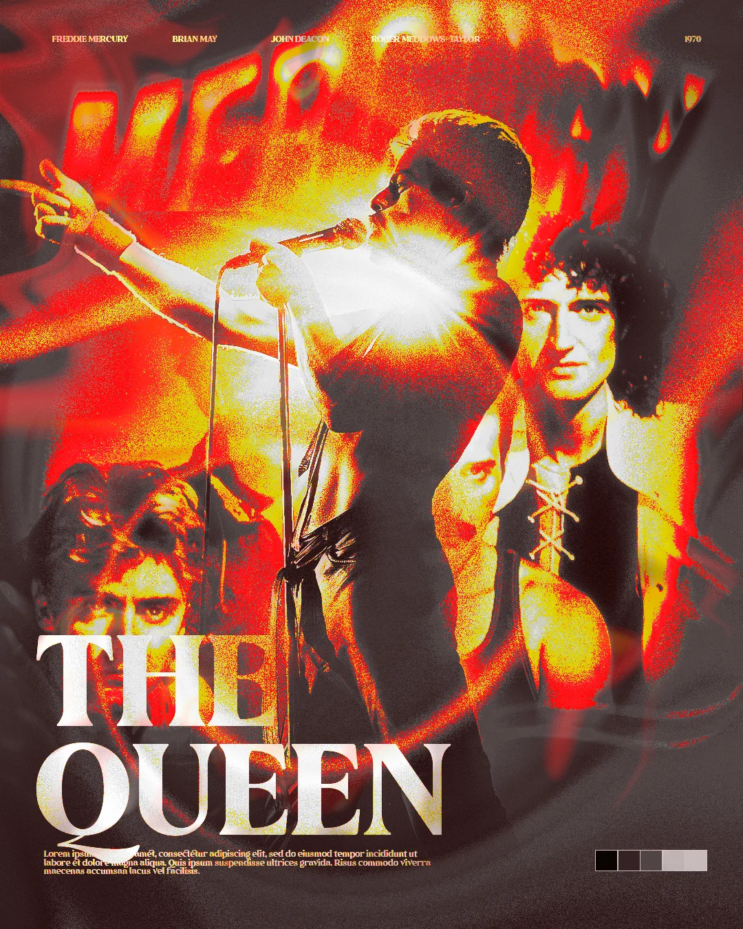 Freddie Mercury red artwork